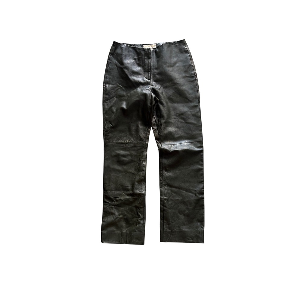 Leather Pants Vintage Army Green Margaret Godfrey Womens Size 8 Straight‎ Leg